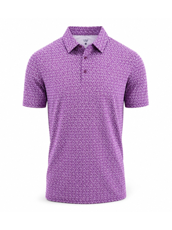 1764 Signature Other - 1764 Signature Golf Polo Shirt XL Purple Bicycle Print Performance Short Sleeve